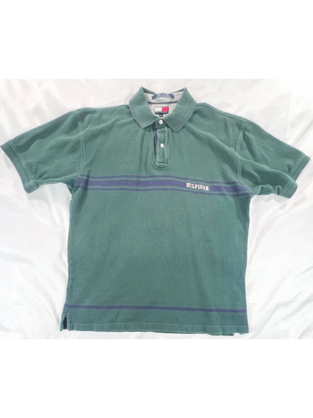 Tommy Hilfiger Polo Vintage Shirt Green Men's Large